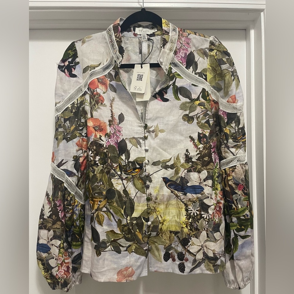 NWT Ted Baker Multicolor Floral Top